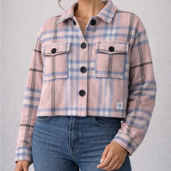 Hurley Jackets & Blazers - Hurley NWT pink plaid short shacket